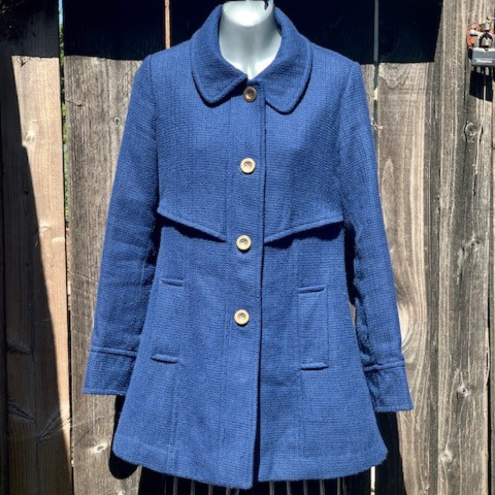 Womens Anthropologie Tulle Tweed Down Coat Jacket
